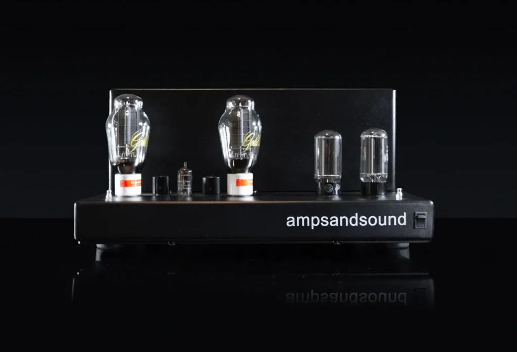 Amp and Sound Black Pearl amplifier front view.