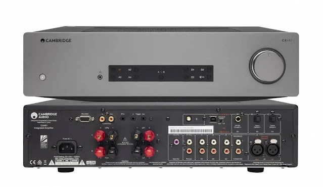 Cambridge Audio CXA81 amplifier front and back view.